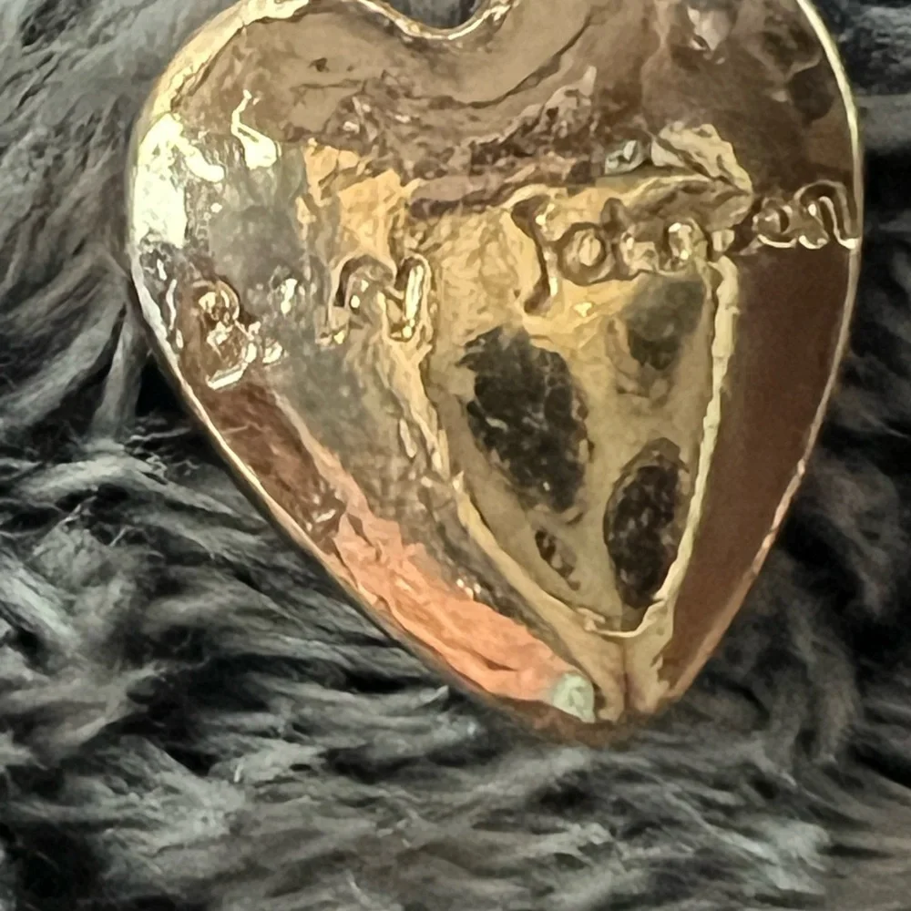 Betsey Johnson Rhinestone Rose Heart Necklace